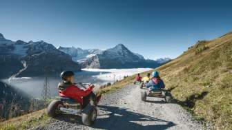 View of the sea of fog and the Eiger